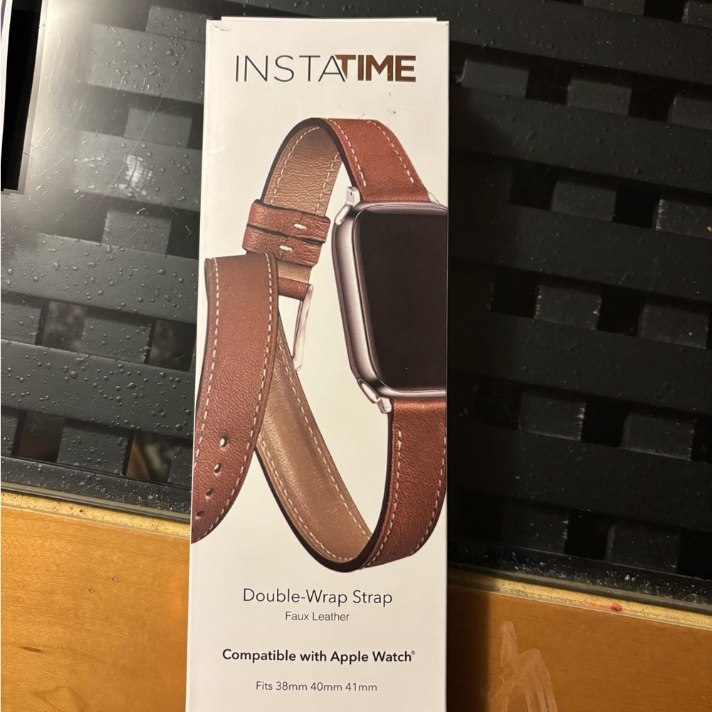 Instatime Brown Double-Wrap Watch Strap for apple watches 38,40,41mm